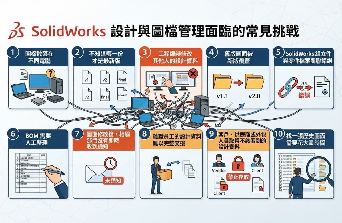 SolidWorks圖面、CAD 檔案、版本與BOM管理解決方案